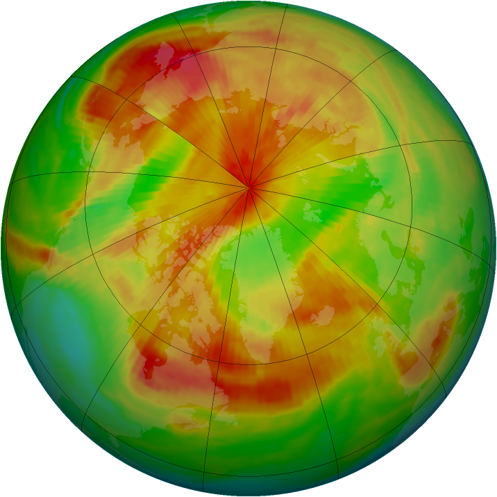 Arctic ozone map for 07 May 1985